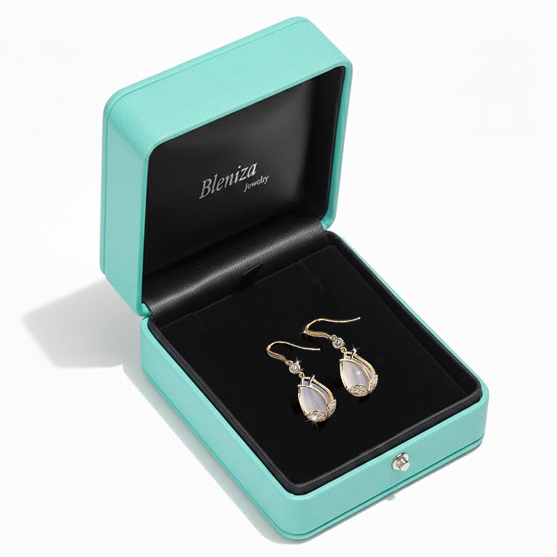 Tulip opal drop earrings