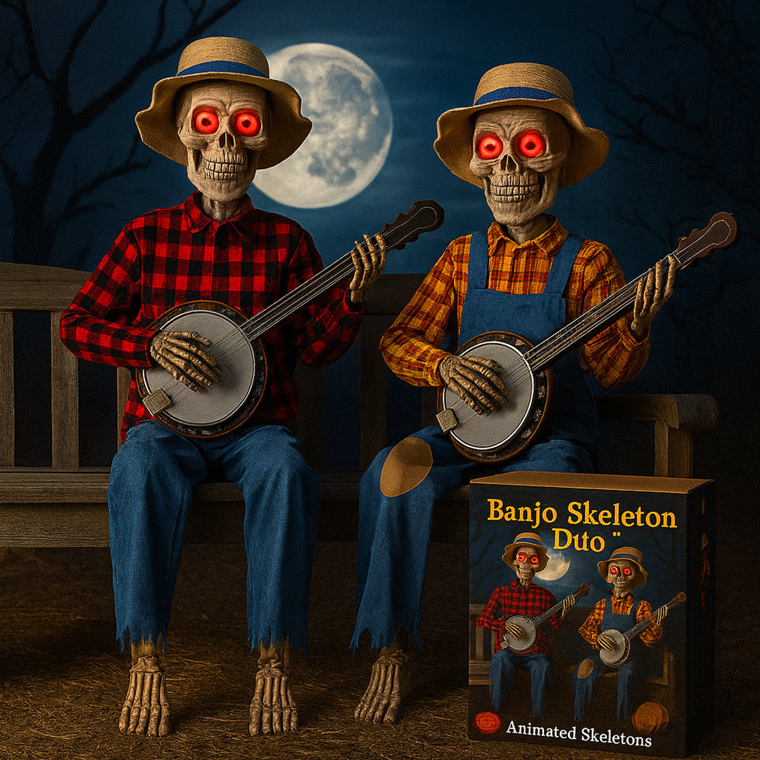 Banjo Skeleton Duo™ Motion-activated for Halloween 🎃🔥