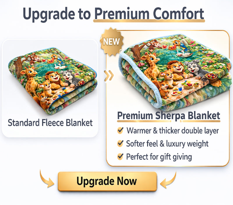 π¦ Upgrade your 3D Little Friends Adventures blanket to a premium Sherpa blanket β¨