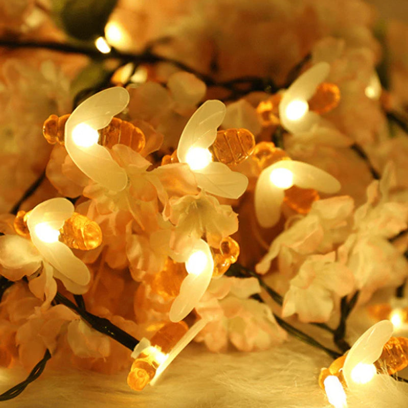 🎄Christmas Sales 50% OFF - Solar LED Bee String Lights🐝