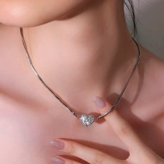 Magnetic Heart Pendant Necklace for Women