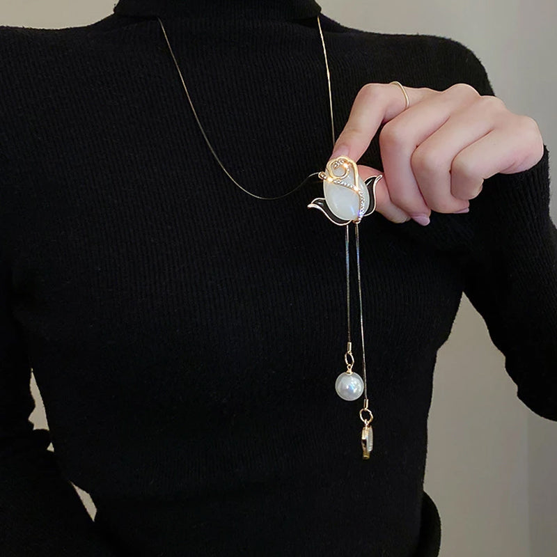 Opal Tulip Pendant Necklace Match Your Personality 💎✨