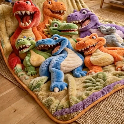 🎁3D Dinosaur Flannel Blanket