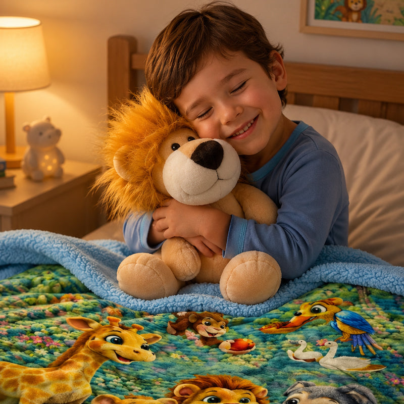 Realistic plush toy of a small lion