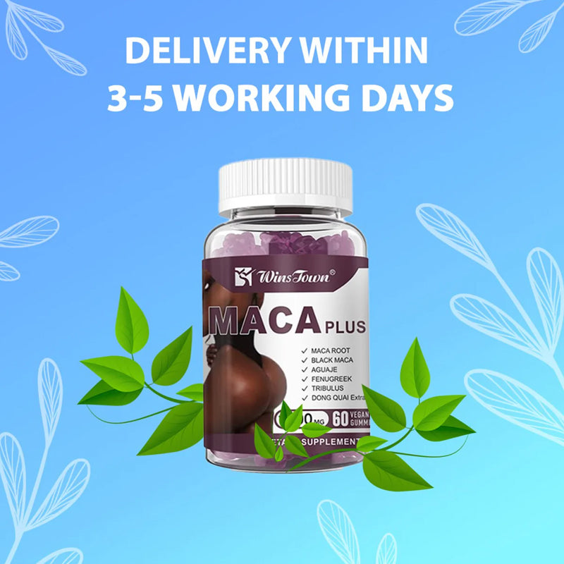 Maca Plus Gummies (1500mg) | Dietary Supplement for Hips Enlargement, Butt Enhancement, and Hormonal Balance