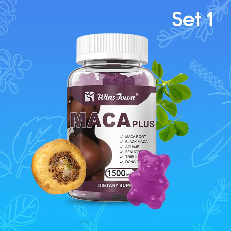 Maca Plus Gummies (1500mg) | Dietary Supplement for Hips Enlargement, Butt Enhancement, and Hormonal Balance