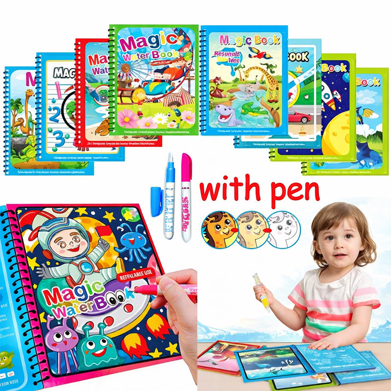 🐳✨Magic Water Drawing Coloring Book,🎁