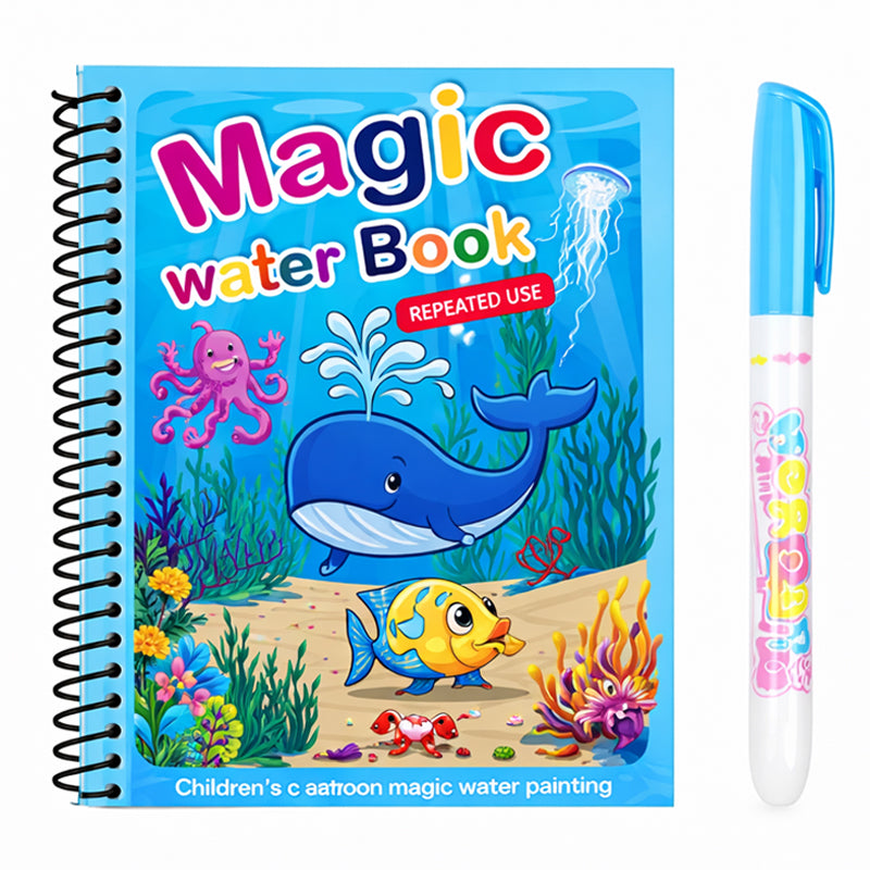 🐳✨Magic Water Drawing Coloring Book,🎁