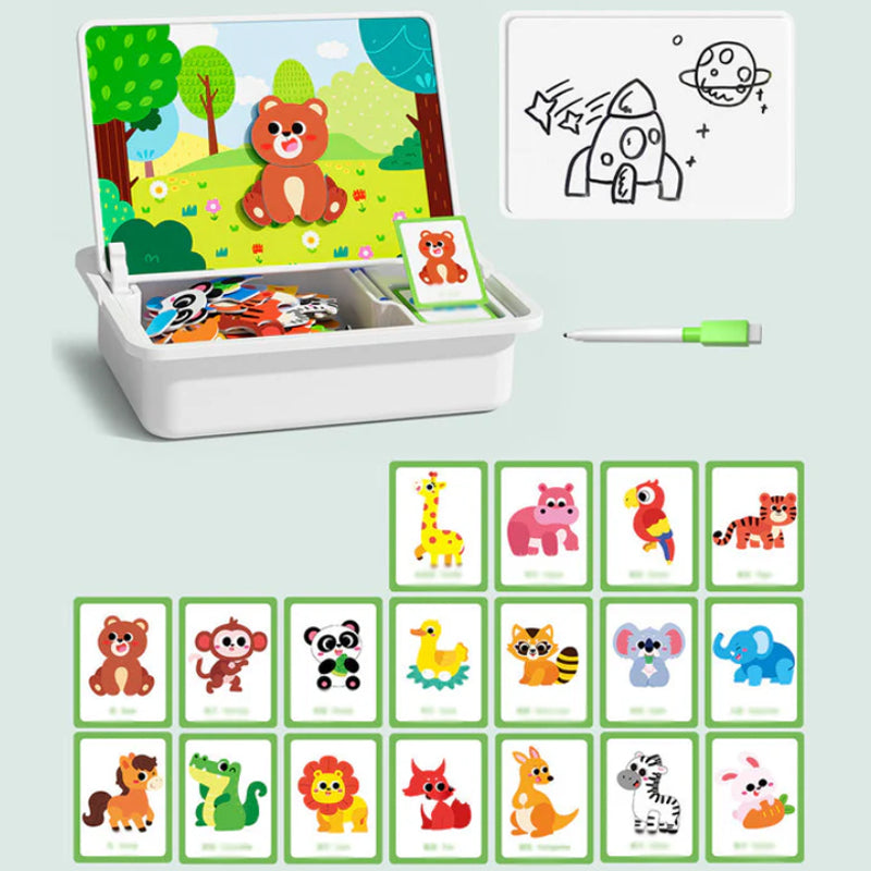 🎅Christmas Sale 50% OFF🎁Magnetic Puzzle Box for Kids with Game and Drawing Board