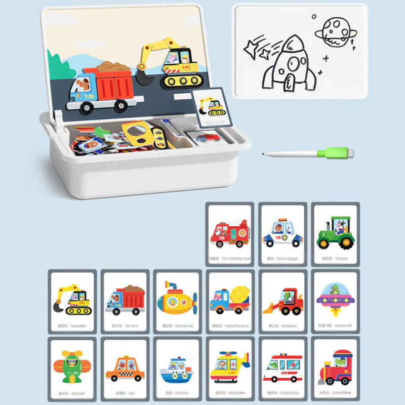 🎅Christmas Sale 50% OFF🎁Magnetic Puzzle Box for Kids with Game and Drawing Board