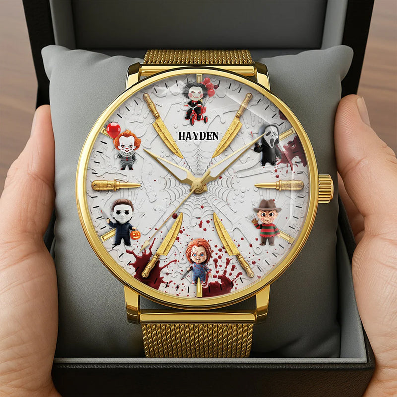 Mesh Strap Watch with Horror Characters - Gifts For Horror Movie Fans